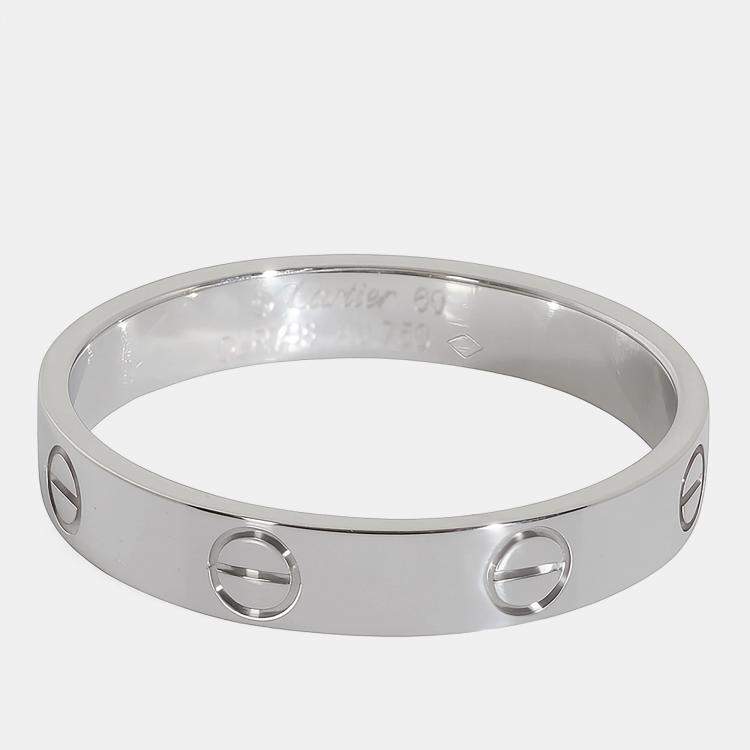 Pre Owned Cartier Love 18K White Gold Ring EU 60
