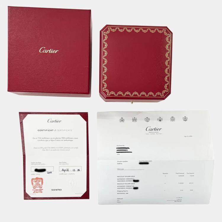 Pre Owned Cartier Love 18K Yellow Gold Bracelet