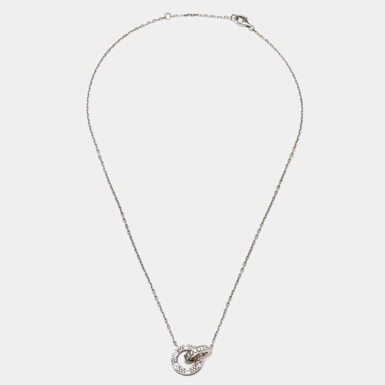 Pre Owned Cartier Love Diamonds 18k White Gold Necklace