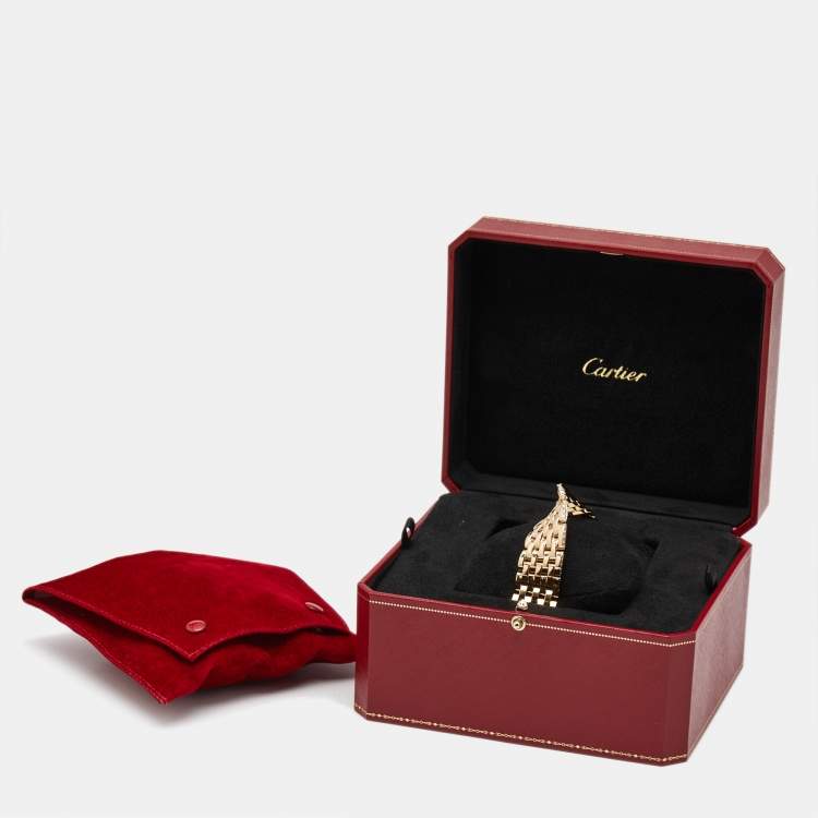 Pre Owned Cartier Maillon Panthère Ivresse Collection Diamond Twisted 18k Yellow Gold Bracelet