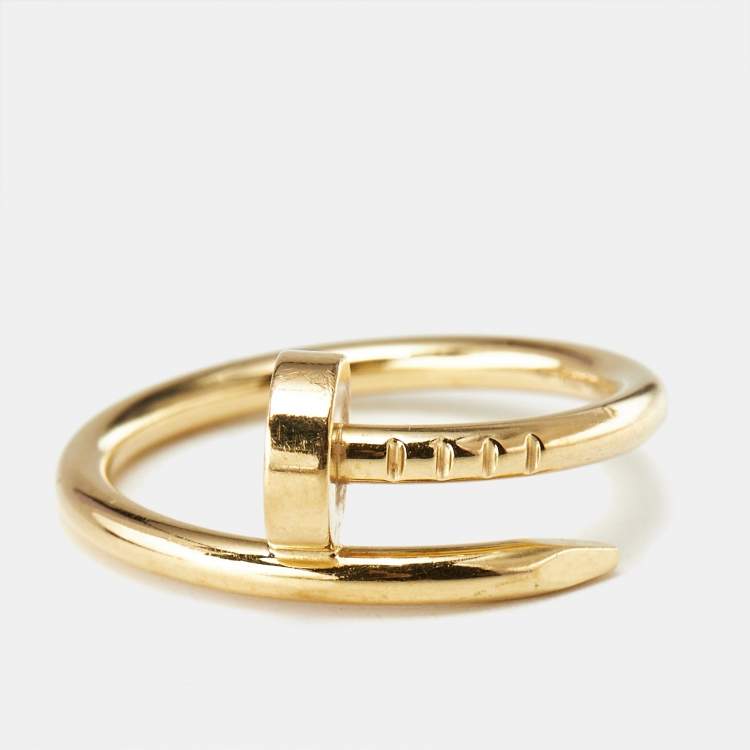 Pre Owned Cartier Juste Un Clou 18k Yellow Gold Small Model Ring Size 46