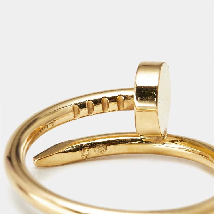 Pre Owned Cartier Juste Un Clou 18k Yellow Gold Small Model Ring Size 46