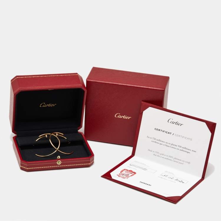 Pre Owned Cartier Diamond Juste Un Clou Diamonds 18k Yellow Gold Hoop Earrings