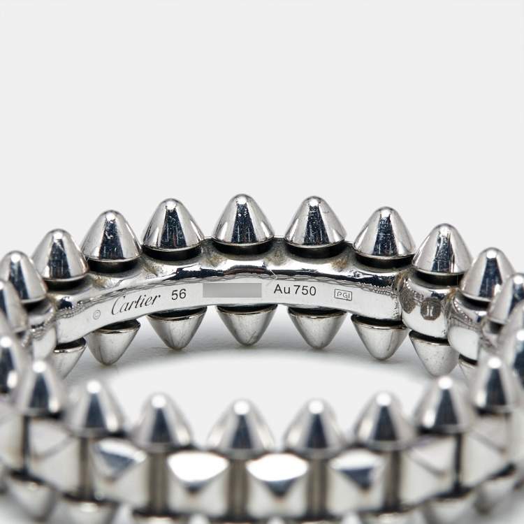 Pre Owned Cartier Clash de Cartier 18k White Gold Small Model Ring Size 56