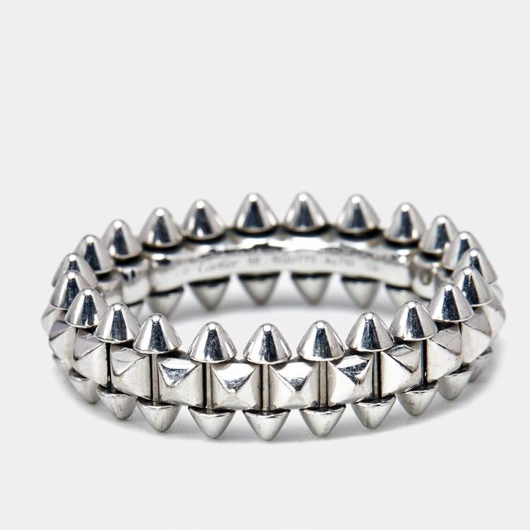 Pre Owned Cartier Clash de Cartier 18k White Gold Small Model Ring Size 56