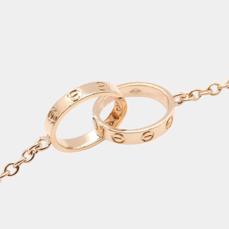 Pre Owned Cartier Love Interlocking 18K Rose Gold Necklace