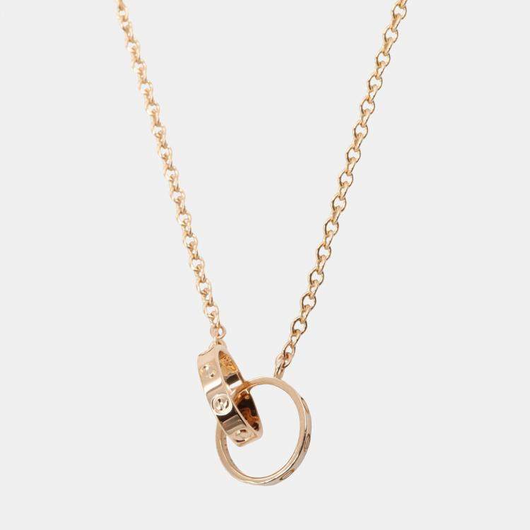 Pre Owned Cartier Love Interlocking 18K Rose Gold Necklace