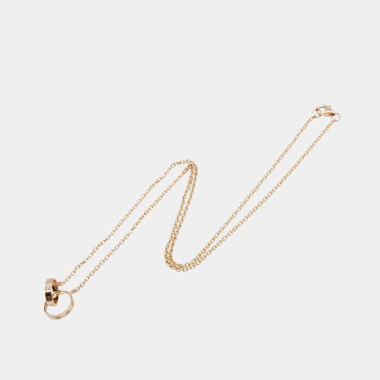Pre Owned Cartier Love Interlocking 18K Rose Gold Necklace