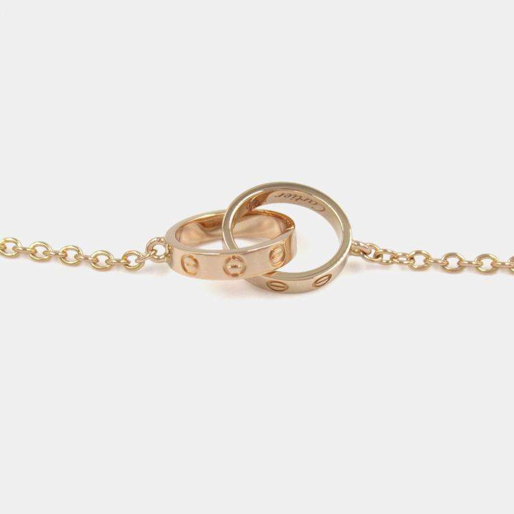 Pre Owned Cartier Love Interlocking 18K Rose Gold Necklace