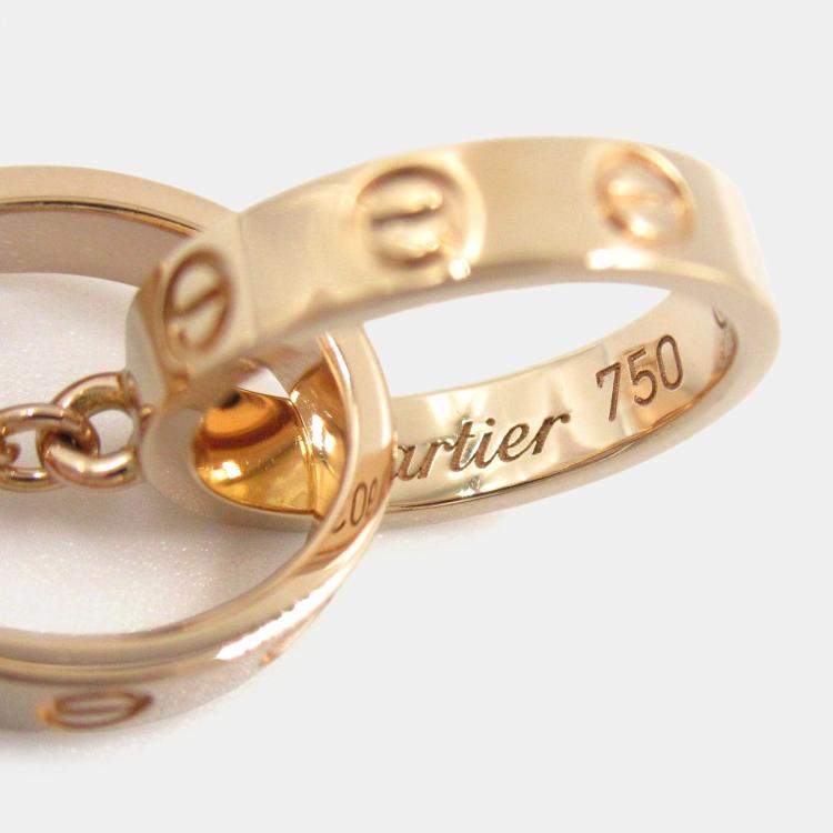 Pre Owned Cartier Love Interlocking 18K Rose Gold Necklace