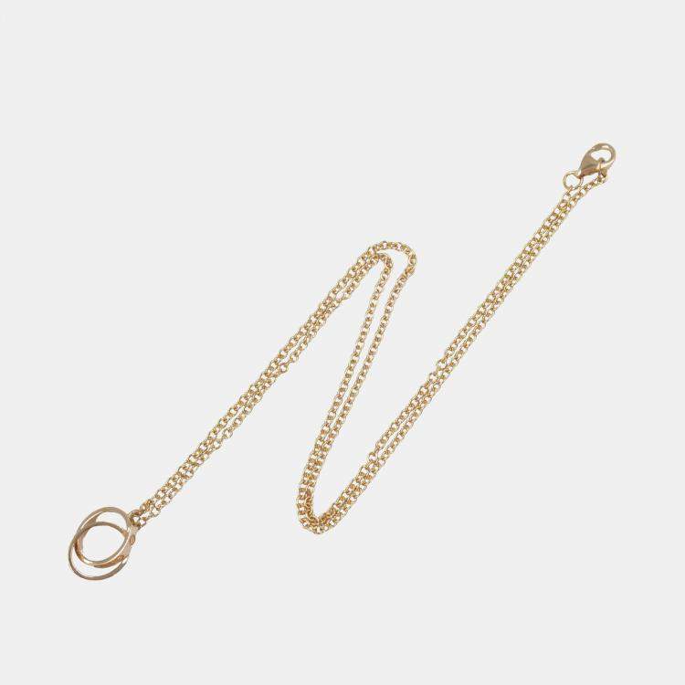 Pre Owned Cartier Love Interlocking 18K Rose Gold Necklace