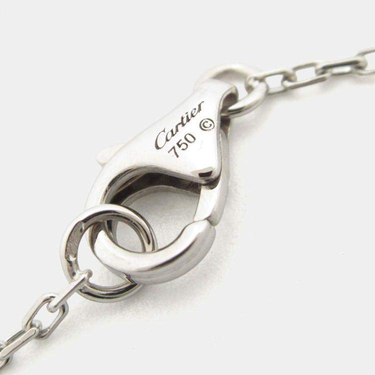 Pre Owned Cartier Entrelaces Diamonds 18K White Gold Pendant Necklace 