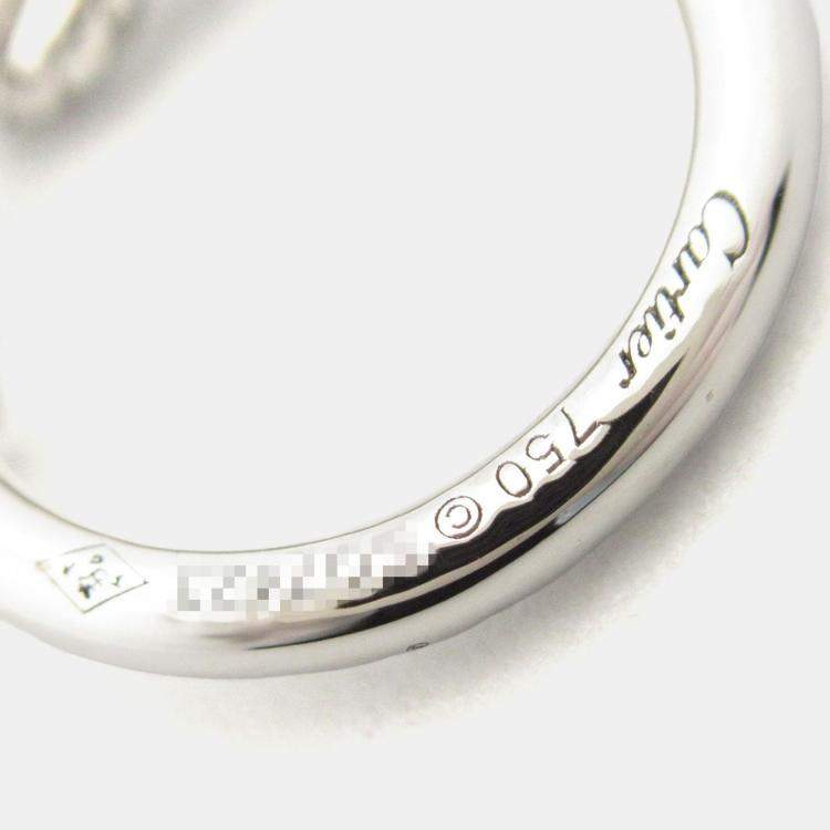 Pre Owned Cartier Entrelaces Diamonds 18K White Gold Pendant Necklace 