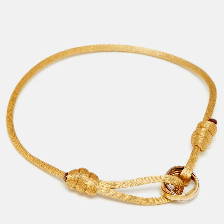 Pre Owned Cartier Trinity 18k Three Tone Gold Cord Bracelet