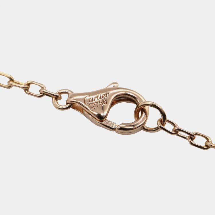 Pre Owned Cartier Trinity 18K Yellow, Rose, White Gold Diamond Necklace