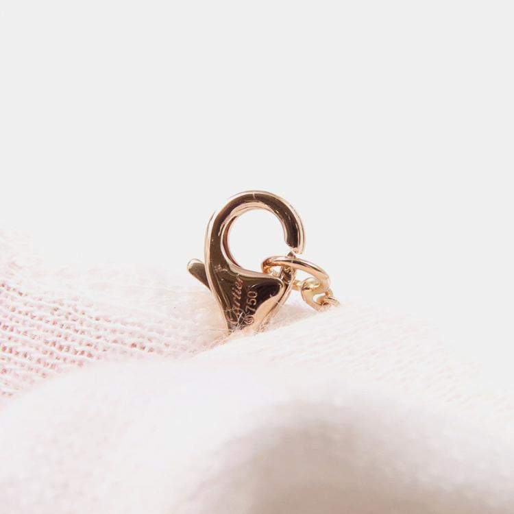 Pre Owned Cartier Love Circle Diamonds 18K Pink Gold Ceramic Necklace