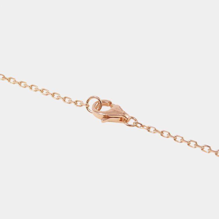 Pre Owned Cartier Love Circle Diamonds 18K Pink Gold Ceramic Necklace