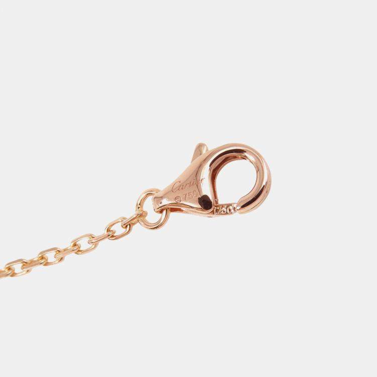 Pre Owned Cartier Love Circle Diamonds 18K Pink Gold Ceramic Necklace