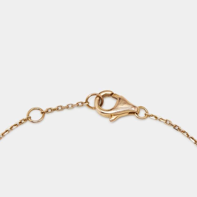 Pre Owned Cartier Amulette De Cartier Malachite Diamond 18k Rose Bracelet