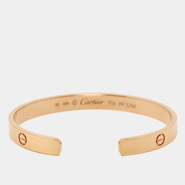 Pre Owned Cartier Love 18k Rose Gold Open Cuff Bracelet 18