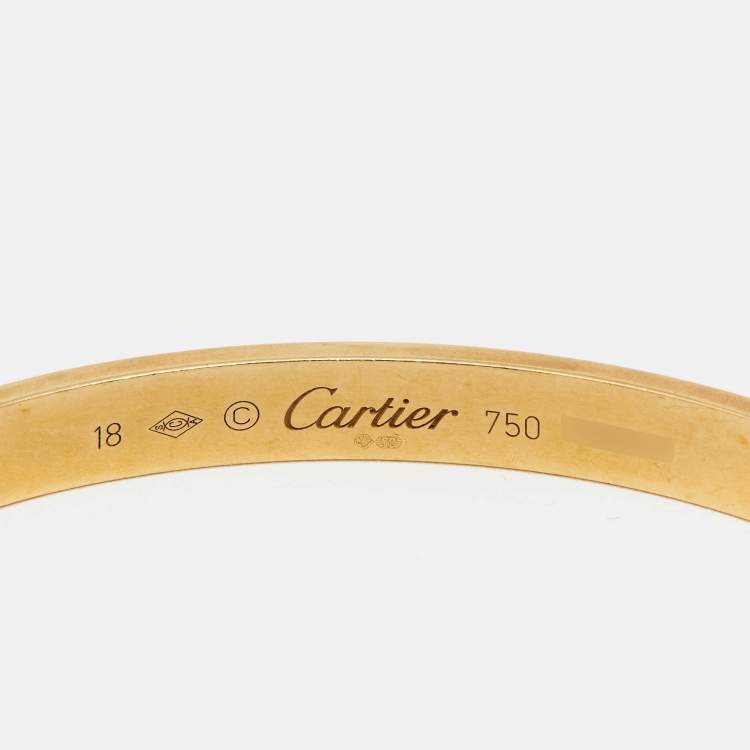 مملوكة مسبقًا Cartier Love 18k Yellow Gold Open Cuff Bracelet 18