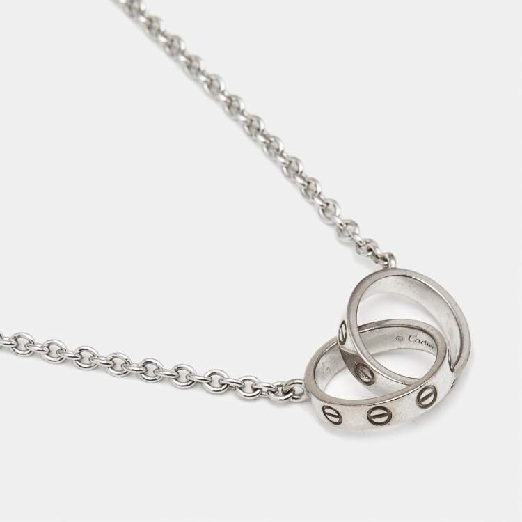 مملوكة مسبقًا Cartier Love Interlocking Loop 18k White Gold Necklace