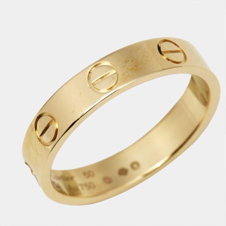 Pre Owned Cartier Love 18k Yellow Gold Small Model Ring Size 50