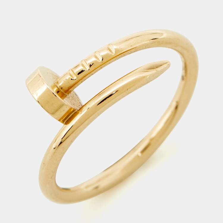 Pre Owned Cartier Juste Un Clou 18k Yellow Gold Small Model Ring Size 51