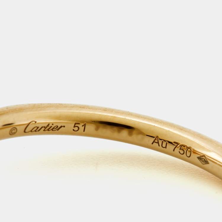Pre Owned Cartier Juste Un Clou 18k Yellow Gold Small Model Ring Size 51