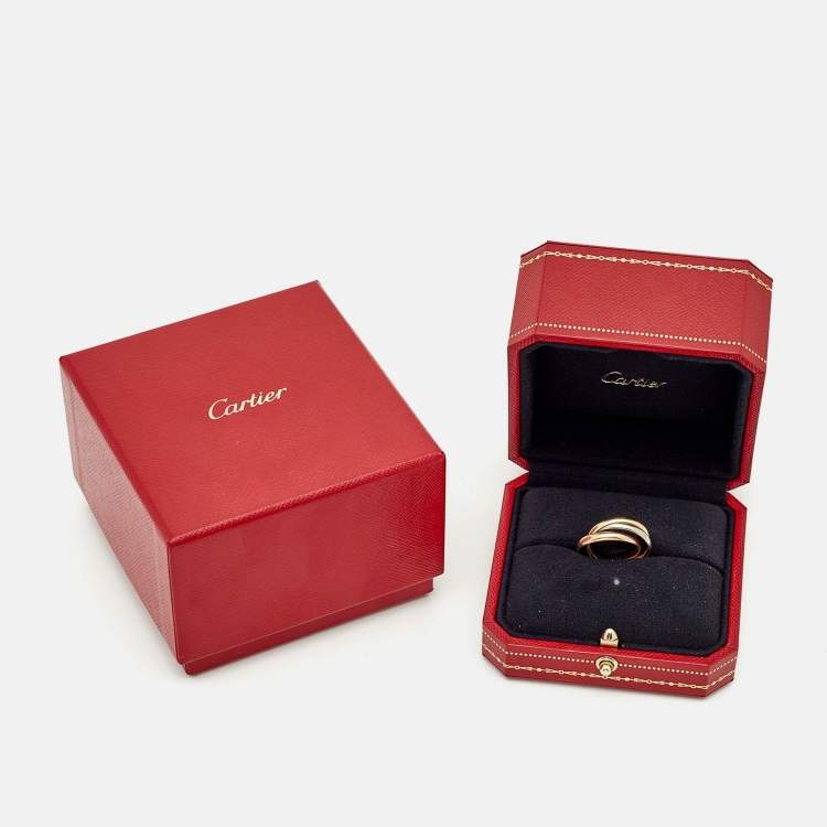 Pre Owned Cartier Trinity  18k  Three Tone Gold Ring Small Model Size 51
