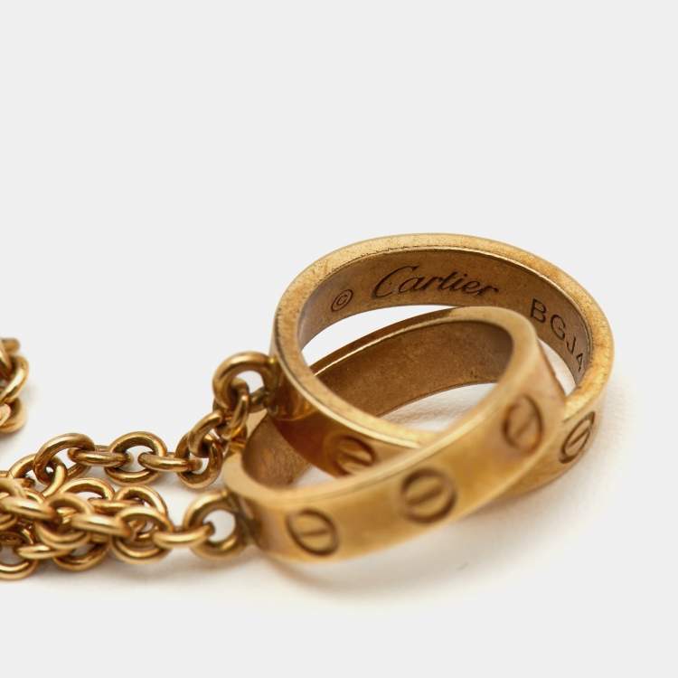 Pre Owned Cartier Love Interlocking Loops 18k Yellow Gold Bracelet