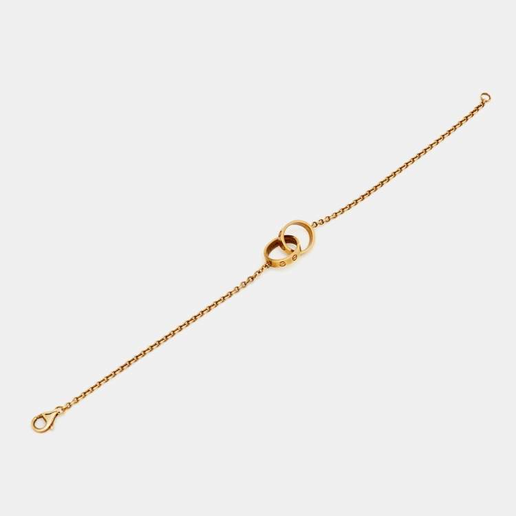 Pre Owned Cartier Love Interlocking Loops 18k Yellow Gold Bracelet
