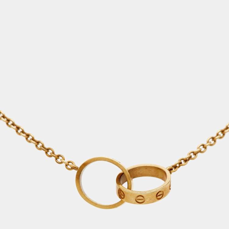 Pre Owned Cartier Love Interlocking Loops 18k Yellow Gold Bracelet