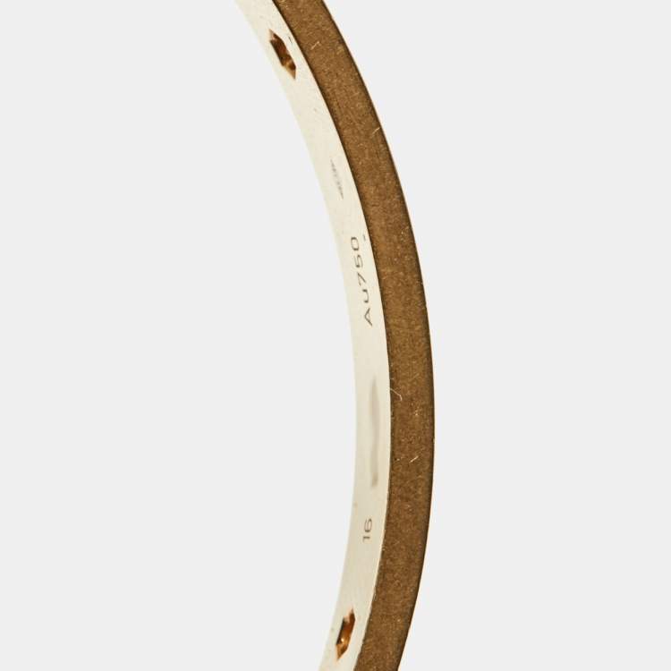 Pre Owned Cartier Love 4 Diamonds 18k Yellow Gold Bracelet 16