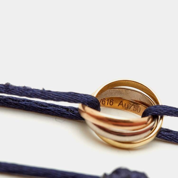 Pre Owned Cartier Trinity 18k Three Tone Gold Cord Bracelet