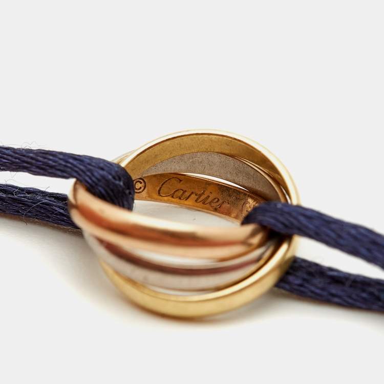 Pre Owned Cartier Trinity 18k Three Tone Gold Cord Bracelet