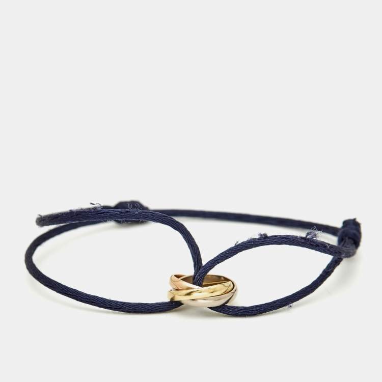 Pre Owned Cartier Trinity 18k Three Tone Gold Cord Bracelet
