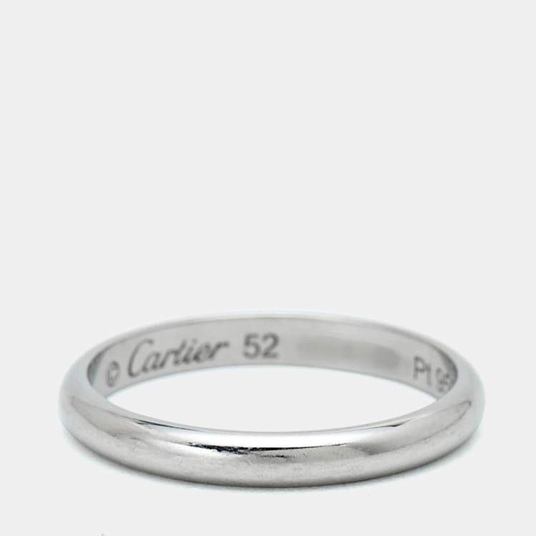 مملوكة مسبقًا Cartier 1895 Platinum Wedding Band Ring Size 52