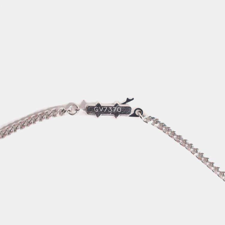 Pre Owned Cartier 18K White Gold Diamond Set Logo Pendant Necklace