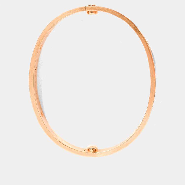 مملوكة مسبقًا Cartier 18K Yellow Gold 4 Diamonds Medium Model Love Bracelet Size 17