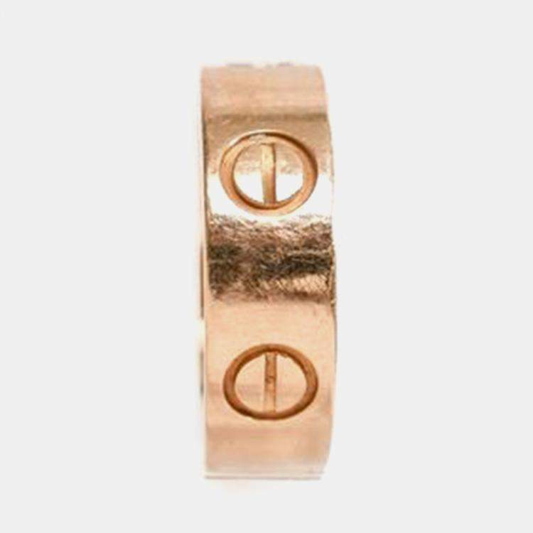Pre Owned Cartier 18K Rose Gold Love Classic Model Ring Size 48
