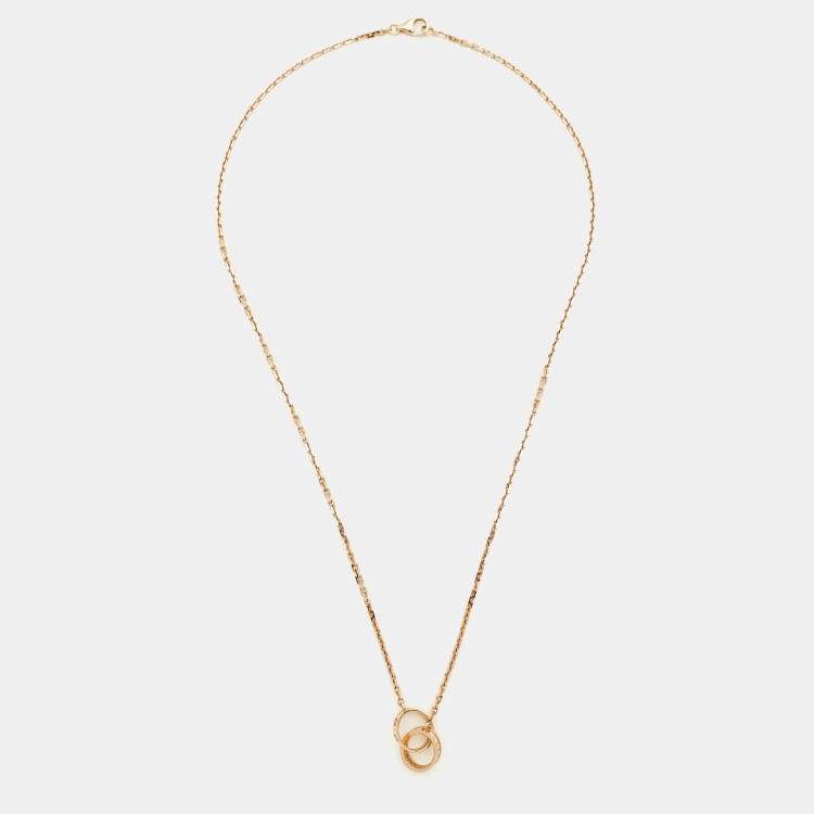 Pre Owned Cartier Love Diamond 18k Rose Gold Necklace