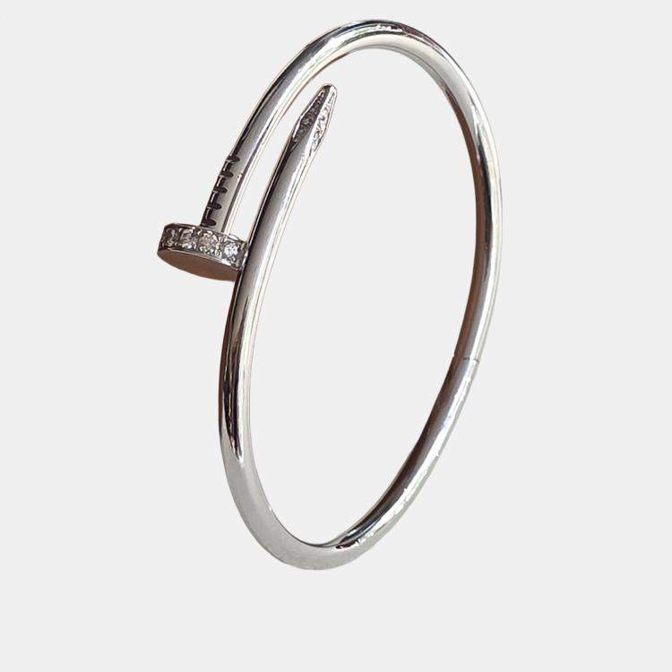 مملوكة مسبقًا Cartier Juste un Clou Bracelet White Gold Diamond Size 17