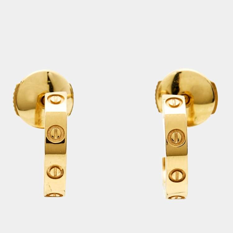 Pre Owned Cartier Love 18k Yellow Gold Earrings