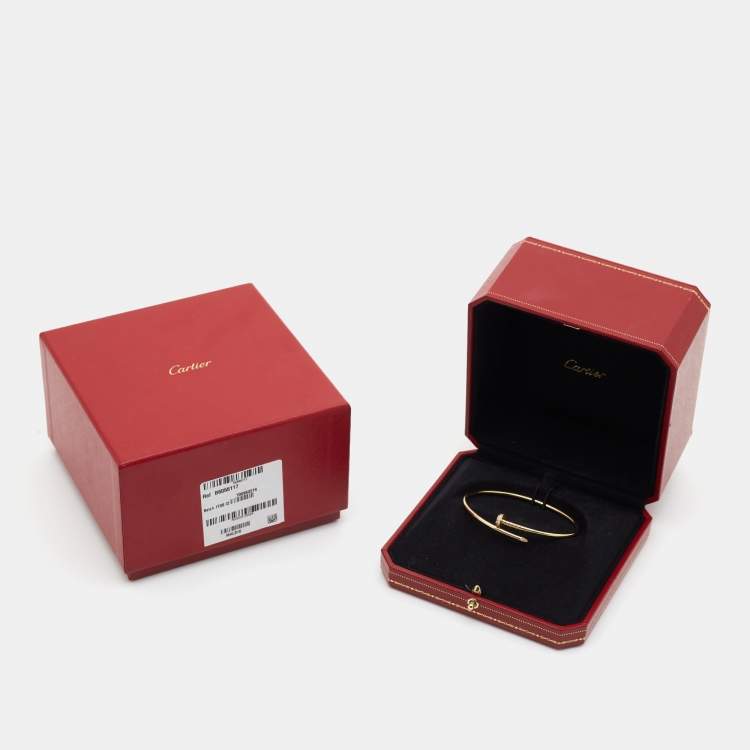 Pre Owned Cartier Juste Un Clou Diamonds 18k Yellow Gold Small Model Bracelet 18