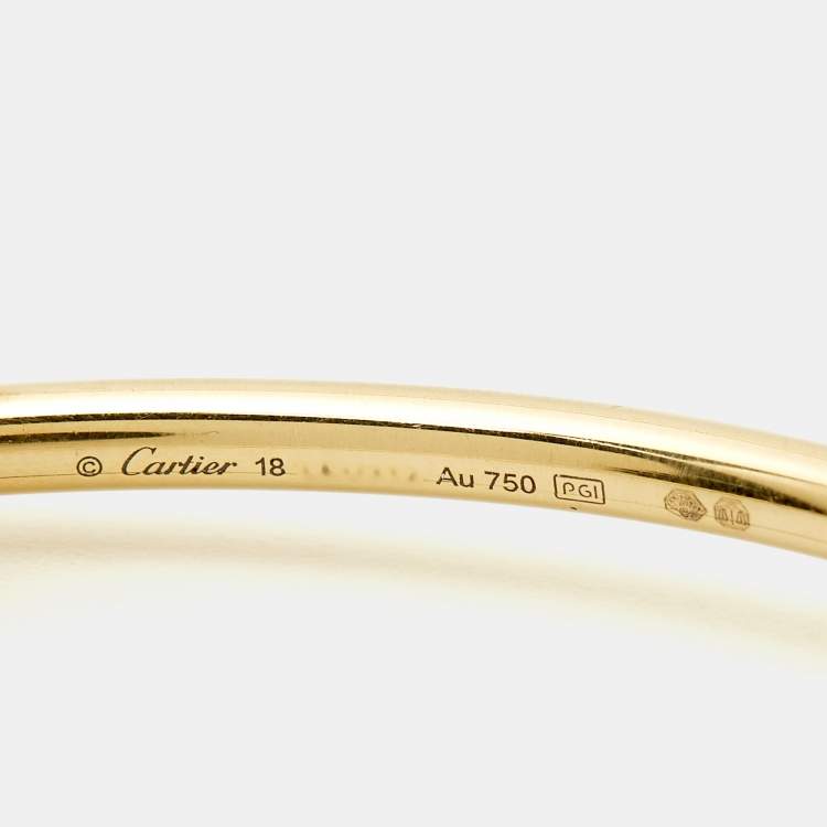 Pre Owned Cartier Juste Un Clou Diamonds 18k Yellow Gold Small Model Bracelet 18