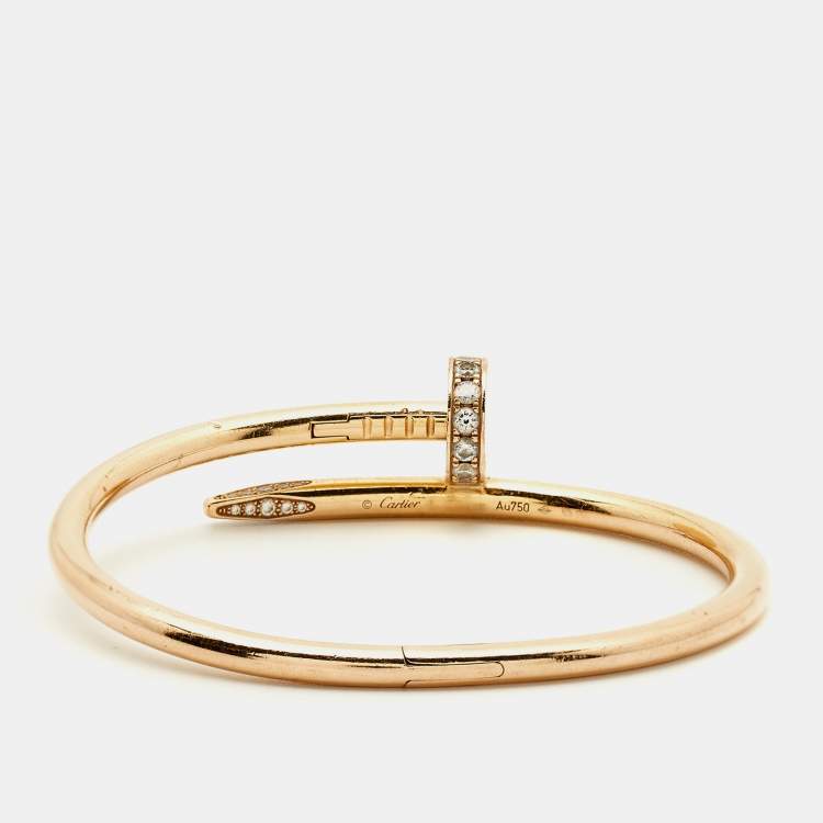 Pre Owned سوار كارتييه جوست أو كلو ألماس وذهب وردي عيار 18 مقاس 15