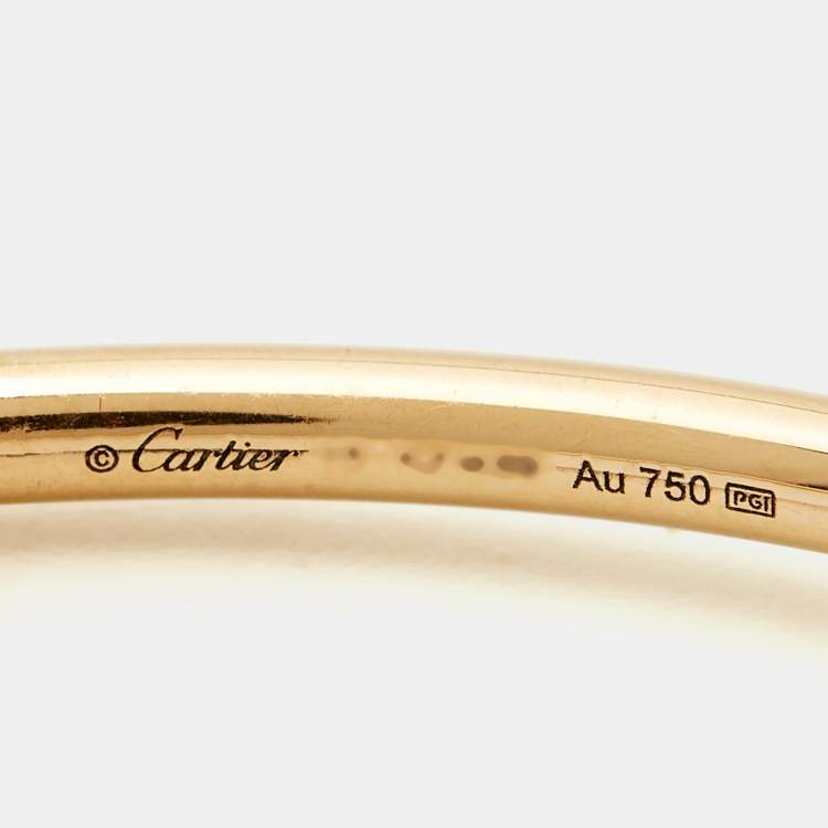Pre Owned Cartier Juste Un Clou Diamonds 18k Rose Gold Small Model Bracelet 15