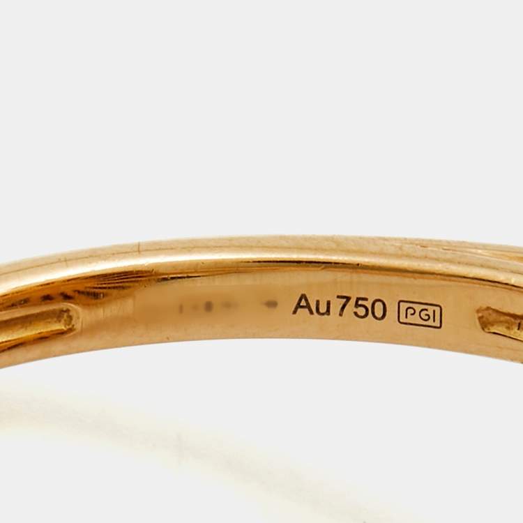 Pre Owned Cartier Amulette De Cartier Onyx Diamond 18k Rose Gold Ring Size 54