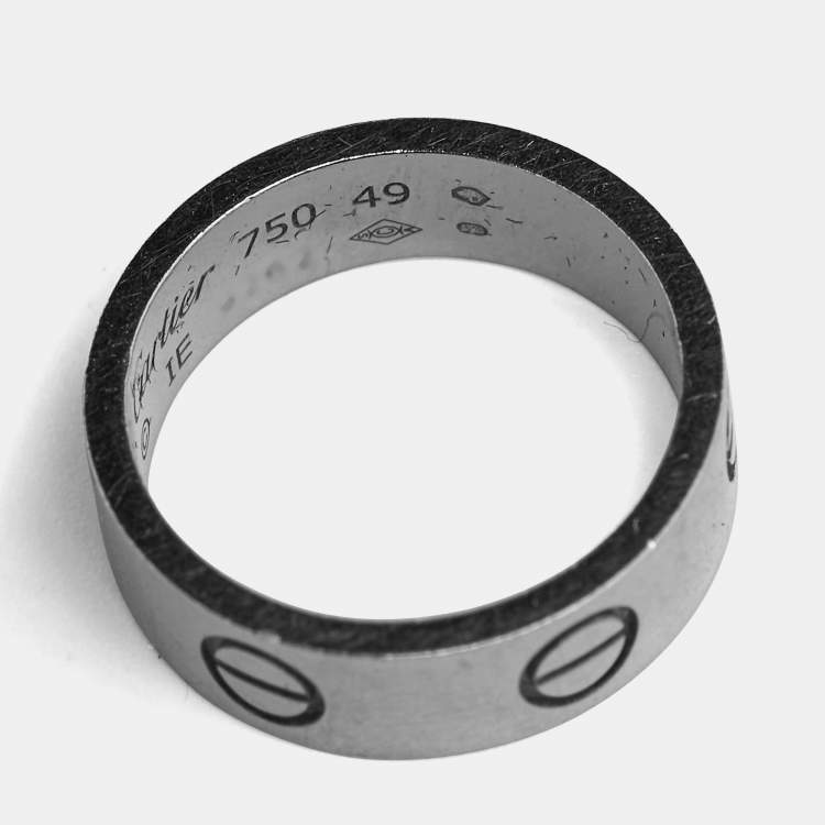 Pre Owned Cartier Love 18k White Gold Rings Size 49